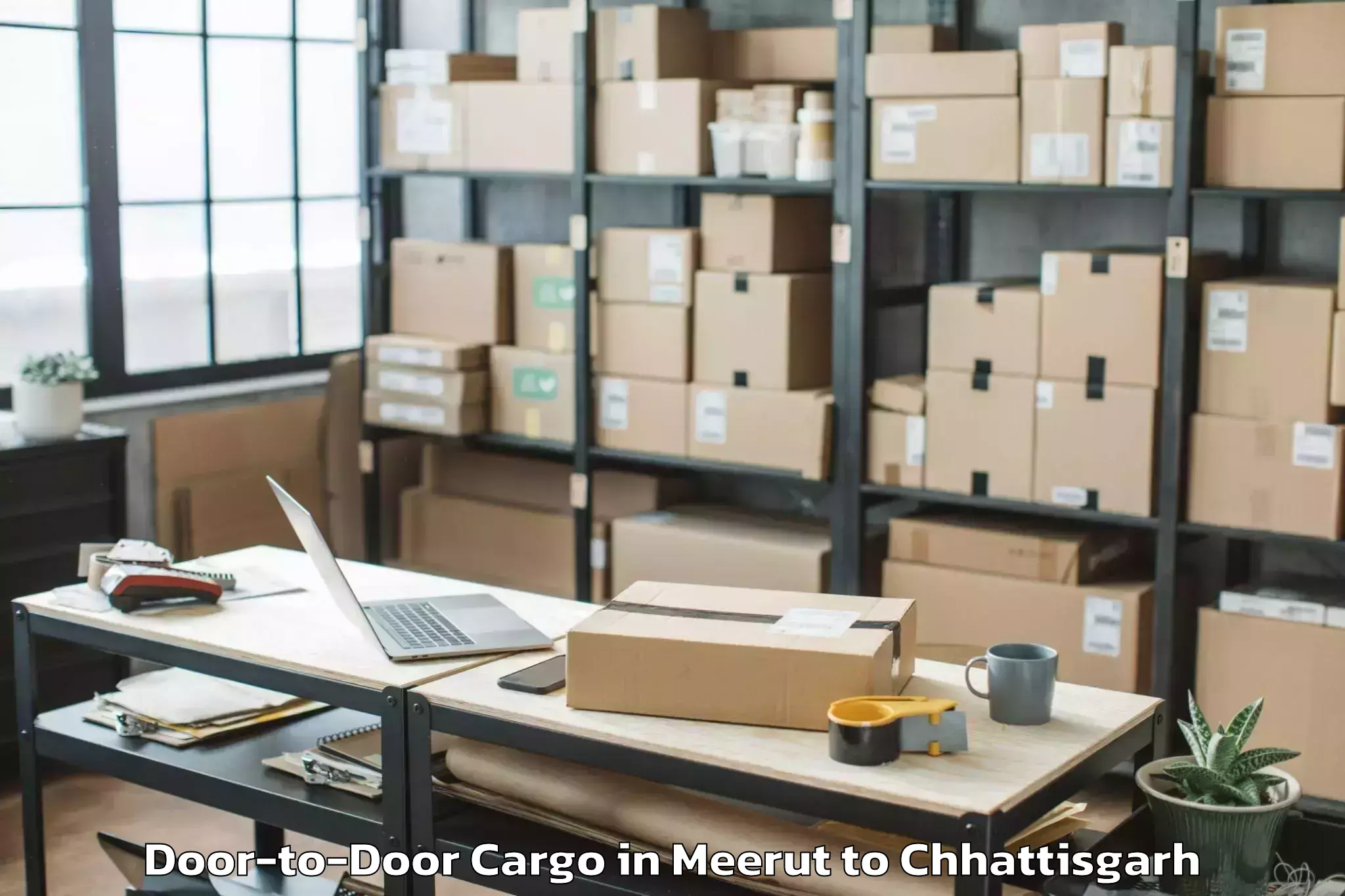 Book Meerut to Raipur Door To Door Cargo Online